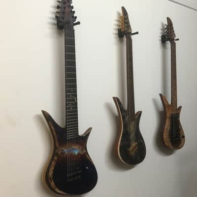 One of a kind 2018 RLG Red Layer Guitars Custom made in Amsterdam Multi-scale 27.7”-29.4” Juggernaut Baritone 8 string graphtech ghost Piezo saddles/preamp Lundgren M8 Alex Grey Inspired Inlay Hiscox Tool Djent Meshuggah image 24