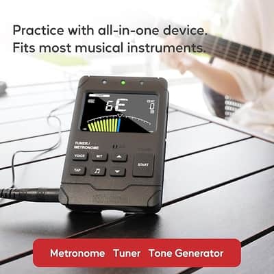 Digital Metronome Tuner Rechargeable for All Instruments with Guitar Bass Violin Ukulele Chromatic and Wind Instruments Tuning Modes image 3