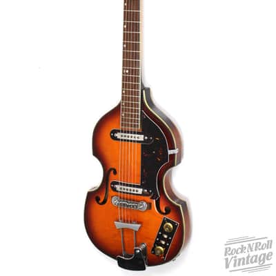 1960's Conrad Violin Shaped Guitar Sunburst image 2
