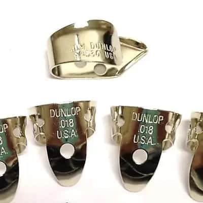 Dunlop #33P.018 - Nickel Silver Finger & Thumbpick Set, .018" image 1