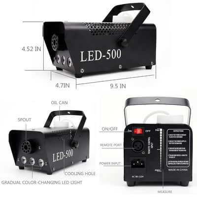 Fog Machine Halloween Outdoor Indoor With Lights 500W,3 Led 470000 Gradient Color,Mini Smoke Machine Spraying Large Fog For Halloween,Party,Wedding,That Can Be Used Indoors And Outdoors'S Fog Machine image 4