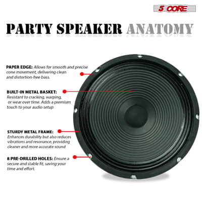 5 Core 10 Inch Guitar Speaker 60W Replacement 16 Ohm Amplifier Cabinet Driver image 8
