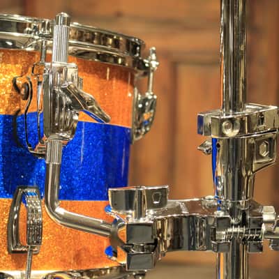 Ludwig Classic Maple Triband Blue/Gold Sparkle Downbeat 3pcs (12-14-20) - New! image 6
