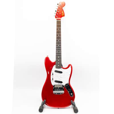 Fender Mustang MG69 MIJ 2012 Candy Apple Red Matching Headstock w/ Gig Bag image 3