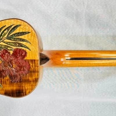 Ukulele Handmade by Blueberry Floral Motif Case & Warranty image 7