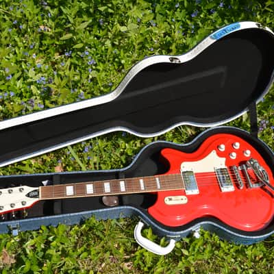 Airline '59 Coronado Deluxe DLX in Gloss Red w/New Chrome Dunlop Straploks, & New Supro Hardshell Case ~ As New ! image 8