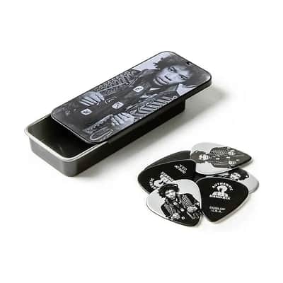 Dunlop JHCT14H Jimi Hendrix Collector Series Gered Mankowitz Guitar Pick Tin (6-Pack)