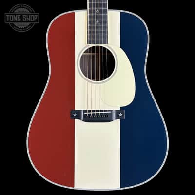 Used Martin Custom Shop Dread Red/White/Blue Sitka/ EIR w/case TSU24307 image 1