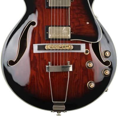 Ibanez Artcore Expressionist AG95QA Semi-hollow Electric Guitar - Dark Brown Sunburst image 2