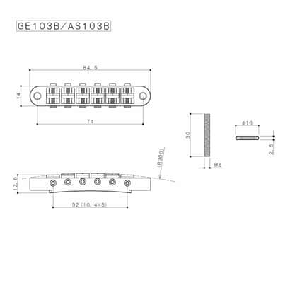 NEW Gotoh GE103B Nashville Tune-o-matic Bridge with Standard Posts - NICKEL image 2