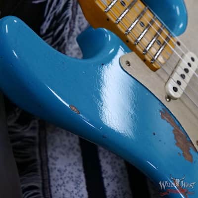 Fender Custom Shop Limited Edition 1958 Stratocaster AA Flame Maple Neck Heavy Relic Super Faded Aged Taos Turquoise 7.75 lbs image 9