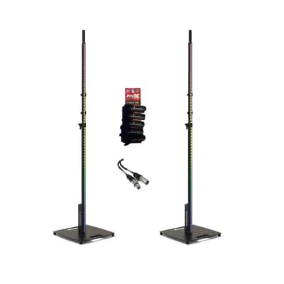 2x Chauvet DJ FLEXstand FX ILS telescoping stand with built-in LED strip & 25' DMX link Cable image 1