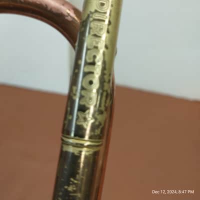 Conn DIRECTOR 1956 - lacquered brass with coprion (copper) bell tube and nickel top and bottom caps image 4