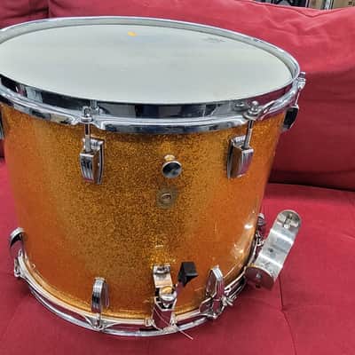 Ludwig Keystone Badge Marching Snare Drum 15x11 1964 - Gold Sparkle image 4