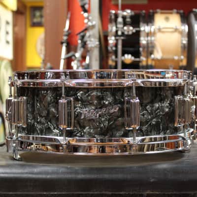 1960s Rogers 5x14 Dyna-Sonic Snare Drum in Black Diamond Pearl image 1