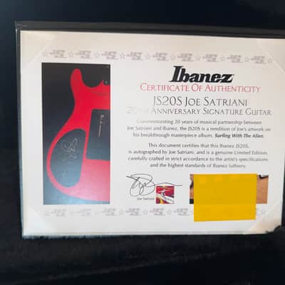 Ibanez JS20S 20th Anniversary Joe Satriani Signature HH Autographed 2008 - Red/Silver Surfer Graphic image 12