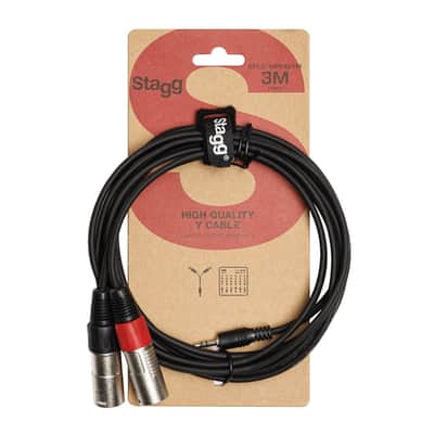 Stagg SYC3/MPSB2XM 3.5mm Stereo MiniJack - 2 x XLR Male Cable (3M) image 2