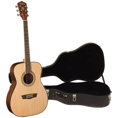 Washburn AF5K Apprentice 5 Folk Body Acoustic Guitar with Hardshell Case image 3