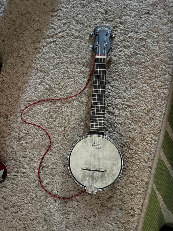 Kala KA-BNJ-BK-C Concert Banjo Ukulele with Antique Brass Hardware