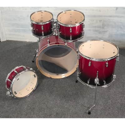 Used PDP Concept Maple 5pc Drum Set Red to Black Fade - Good image 6