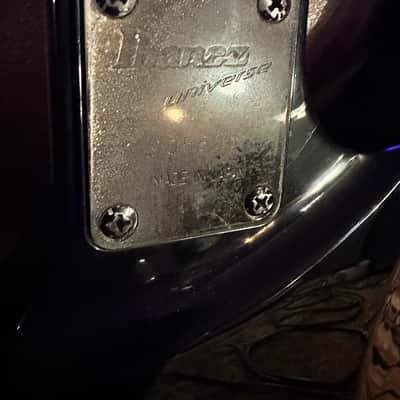 Ibanez Universe Universe UV7BK UV7PWH 1990 - Black Body - White Neck image 7