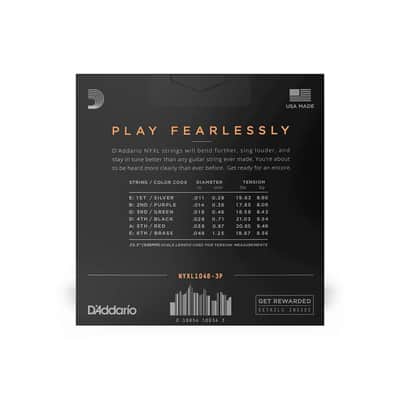 D'Addario NYXL1046-3P Nickel Wound Regular Light Guitar Strings 10-46, 3-Pack image 2