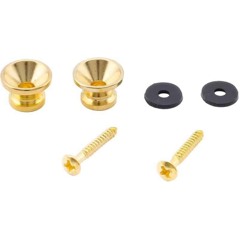 Two Gold End Pins Acoustic Electric Guitar Strap Buttons 14mm image 1