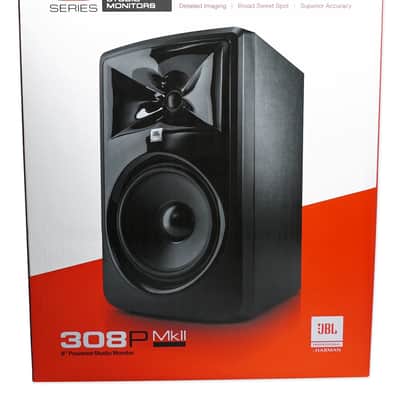 (2) JBL 305PMKII 8" Powered Studio Reference Monitor Monitoring Speakers image 7