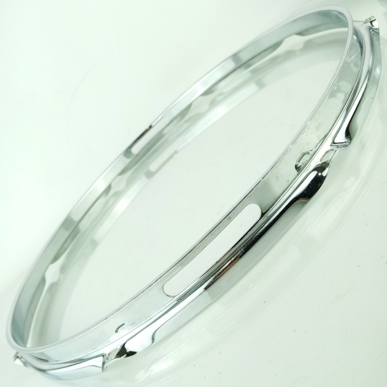 Ludwig 15"1.6mm 8Lug Marching Snare Drum Resonant Rim/Hoop Chrome US Vintage 70s — main photograph