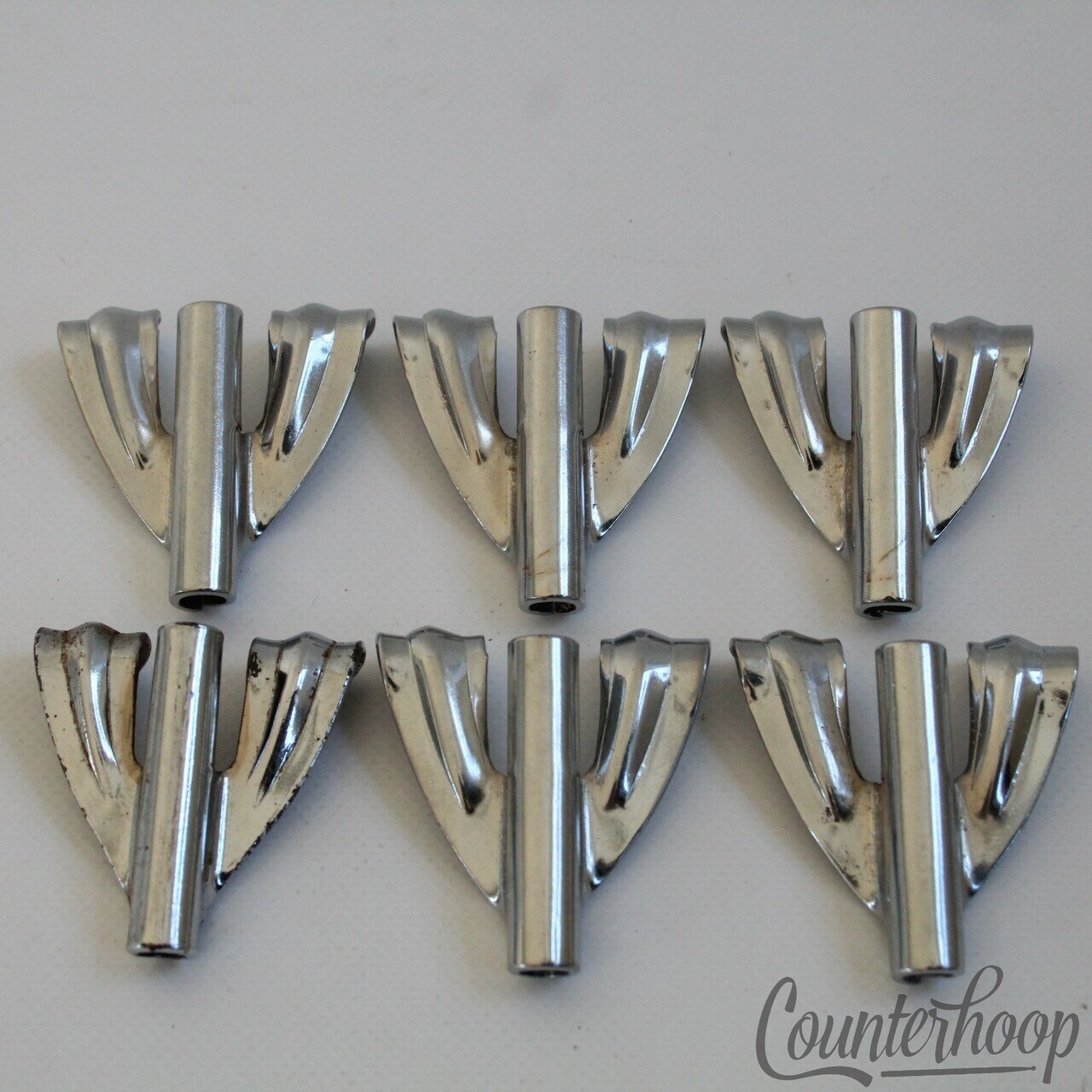 Ludwig 6x Bass Drum Tension Rod Claws Chrome Vintage 60s Super Classic USA Set* — main photograph