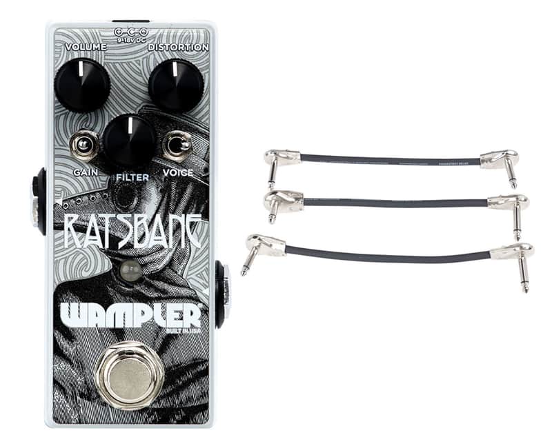 Wampler Ratsbane Distortion Pedal + Gator Patch Cable 3 Pack image 1