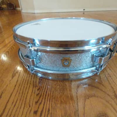 Ludwig Rare vintage 1962 jazz combo snare drum silver sparkle brass hoops mint condition! image 6