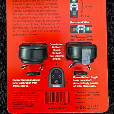 D'Addario PW-CT-12 Planet Waves Micro Headstock Tuner 2011 - 2020 - Black image 2