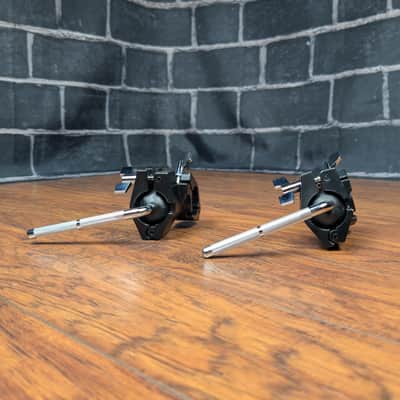 Ross Percussion Drum Rack Clamp 1.5" Multi-Purpose Adjustable 10.5" L-Rod Tom Mount (pair)- Black image 2