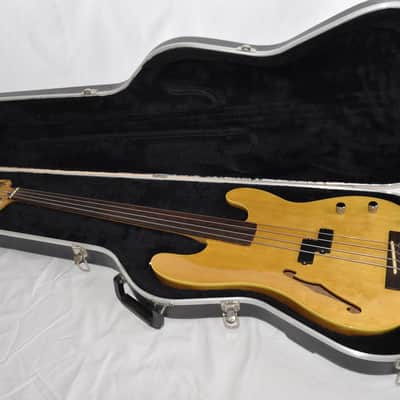 Fender PBAC-100 FL Electric-Acoustic Fretless Precision Bass MIJ 1992 - 1994 - Vintage Natural image 1