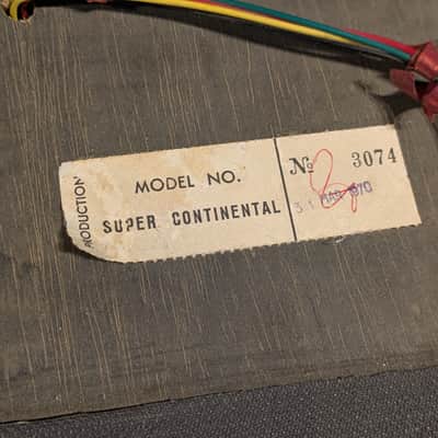 Vox Super Continental 1960s for parts - Black & Red image 5