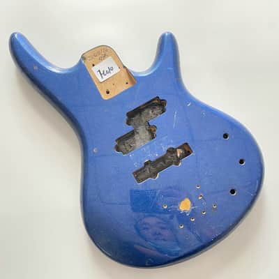 Metallic Blue 4 String Bass Basswood Body image 1