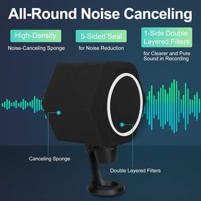 Microphone Isolation Ball – High-Density Foam Vocal Shield with 2-Layer Pop Filter for Recording & Podcasting image 6