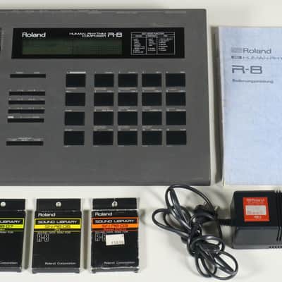 Roland R-8 Human Rhythm Composer + power adaptor + manual + 3 ROM cards (Dry, Mallet, Sound Effects)