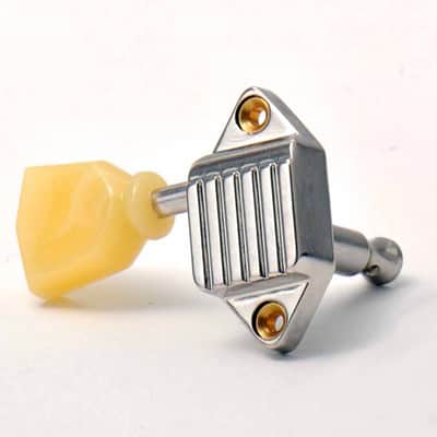6 Kluson 3+3 Nickel Waffleback Vintage Tuners 18:1, Keystone Pearl buttons image 1
