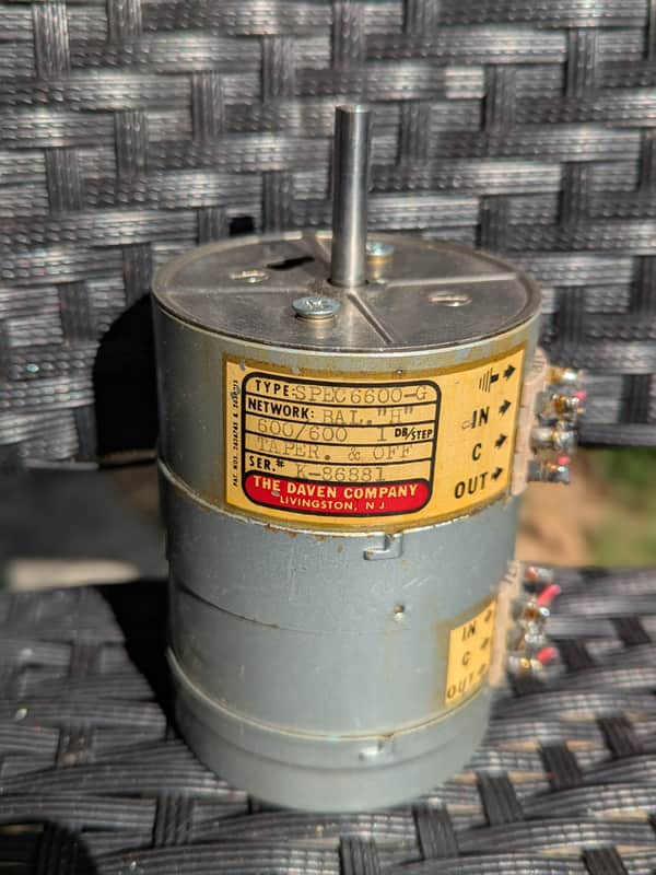 Daven 6600-G Two channel stereo pot potentiometer 1950's image 1