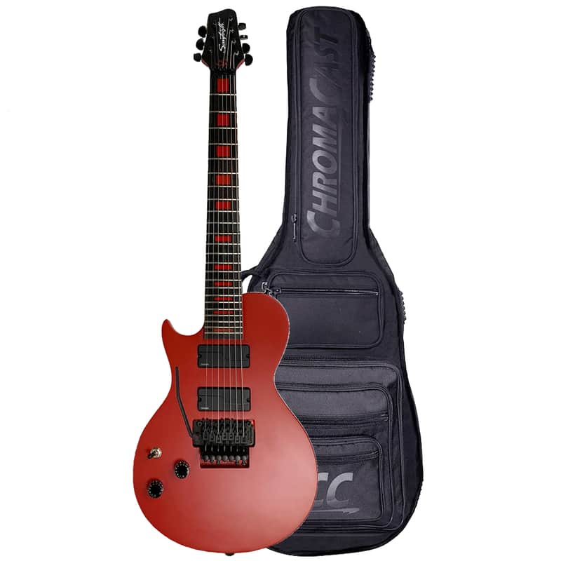 Sawtooth Americana Heritage HM724 Left-Handed 7-String Electric Guitar with Fluence Pickups & Floyd Rose Original, Satin Red image 1