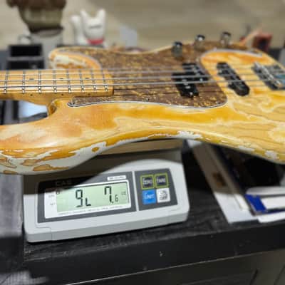 Fender Precision Bass 1975 - beat sweet See-Thru Blonde w/a set of hot P-J EMG pickups. image 12