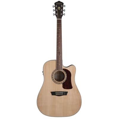 Washburn D10SCE Heritage 10 Series Dreadnought Cutaway Acoustic Electric Guitar. Natural image 2
