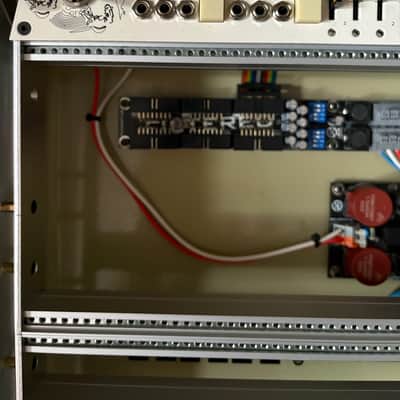 Eurorack Attache Briefcase w/. custom Mixer Module. 88HP, 7U (powered) 4 channel 2-Bus, 18 Fader Stereo/Mono Mixer Module image 3