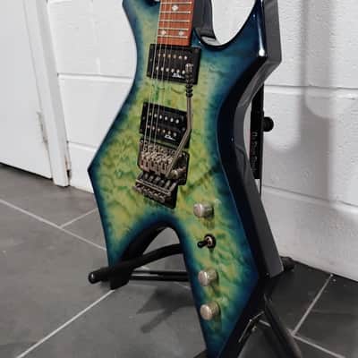B.C. Rich Warlock 90s-00s - Green-Blue burst image 2