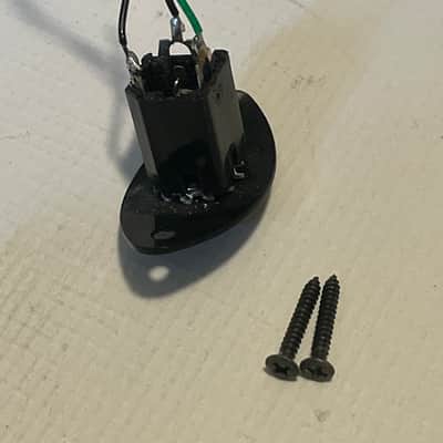 2000's Japan Jackson Dinky Guitars Black Football Oval Factory EMG Active Input Jack image 4