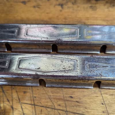 Vintage RARE 1938 Patent Applied For Kluson Open Back Covered Martin Gibson Epiphone Harmony Guitar 3x3 Tuner Set Luthier Parts Original Installation Screws image 5