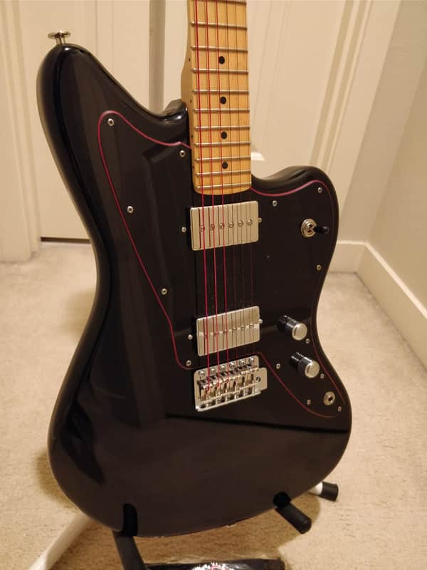 Warmoth Jazzmaster Body Black Red Seymour Duncan Phat Cat P90