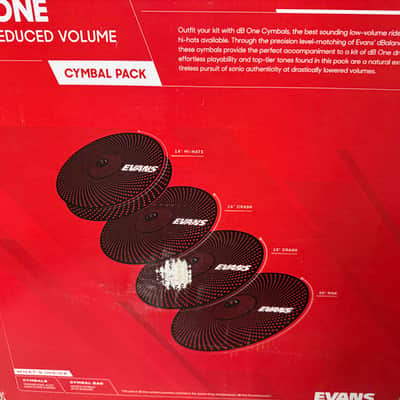 Evans dB One Low Volume 14/16/18/20" Cymbal Pack 2020s - Black image 2